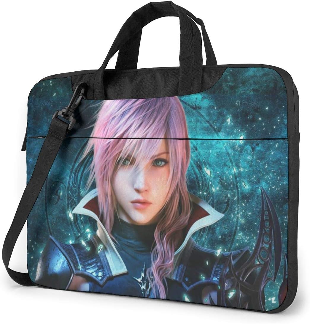 Vsldfjc Anime Final Fantasy Stylish Customized Laptop Shoulder Bag, Suitable for 13-15.6 inch MacBook Pro/Air and Most Other Laptops, Portable Laptop Bags, Briefcase Protective Covers