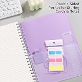 EMSHOI A4 Notebook 300 Pages 100gsm PVC Cover Spiral 7mm Ruled Purple view 4