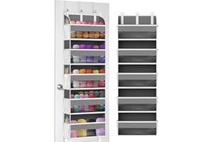 KYEVIS Hanging Yarn Storage Organizer with 5 Pockets 10 Mesh Pockets, Over the Door Storage for Knitting Accessories & Croche