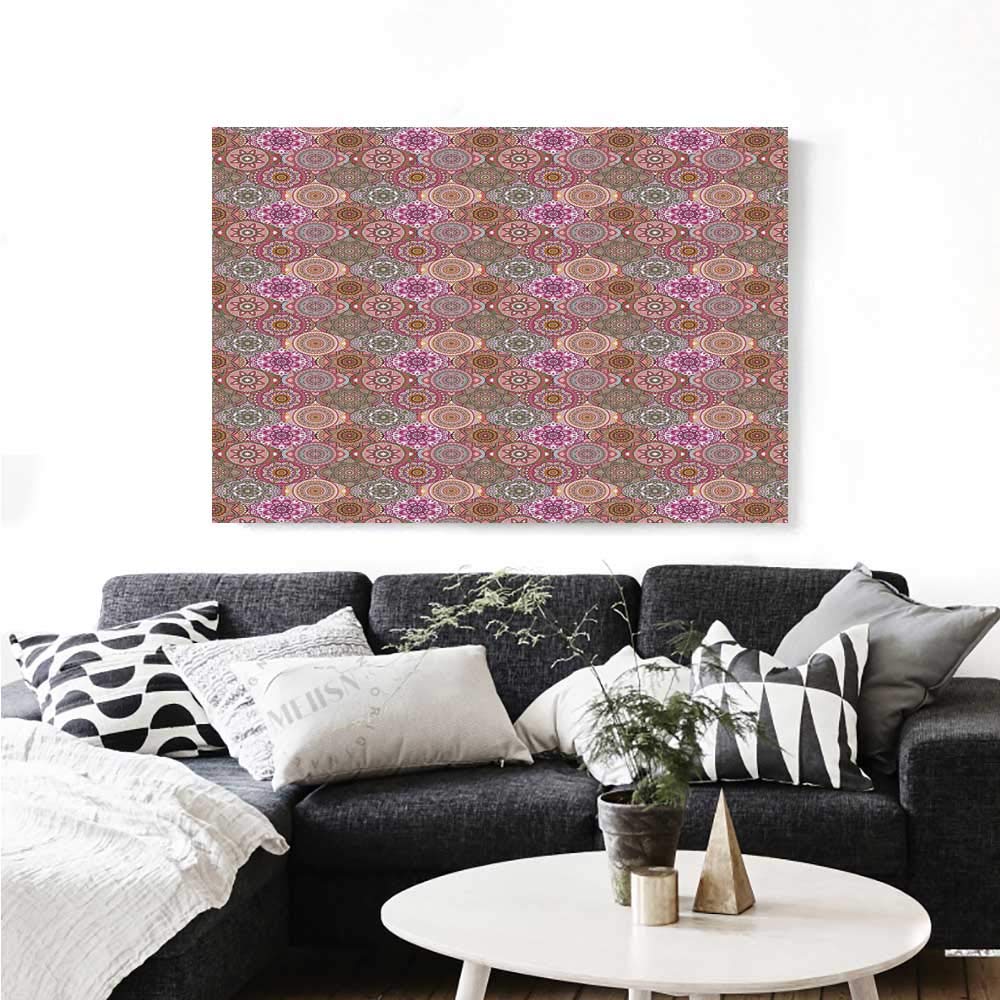Amazon Com Moroccan Canvas Wall Art Oval Shapes Waves Curves With
