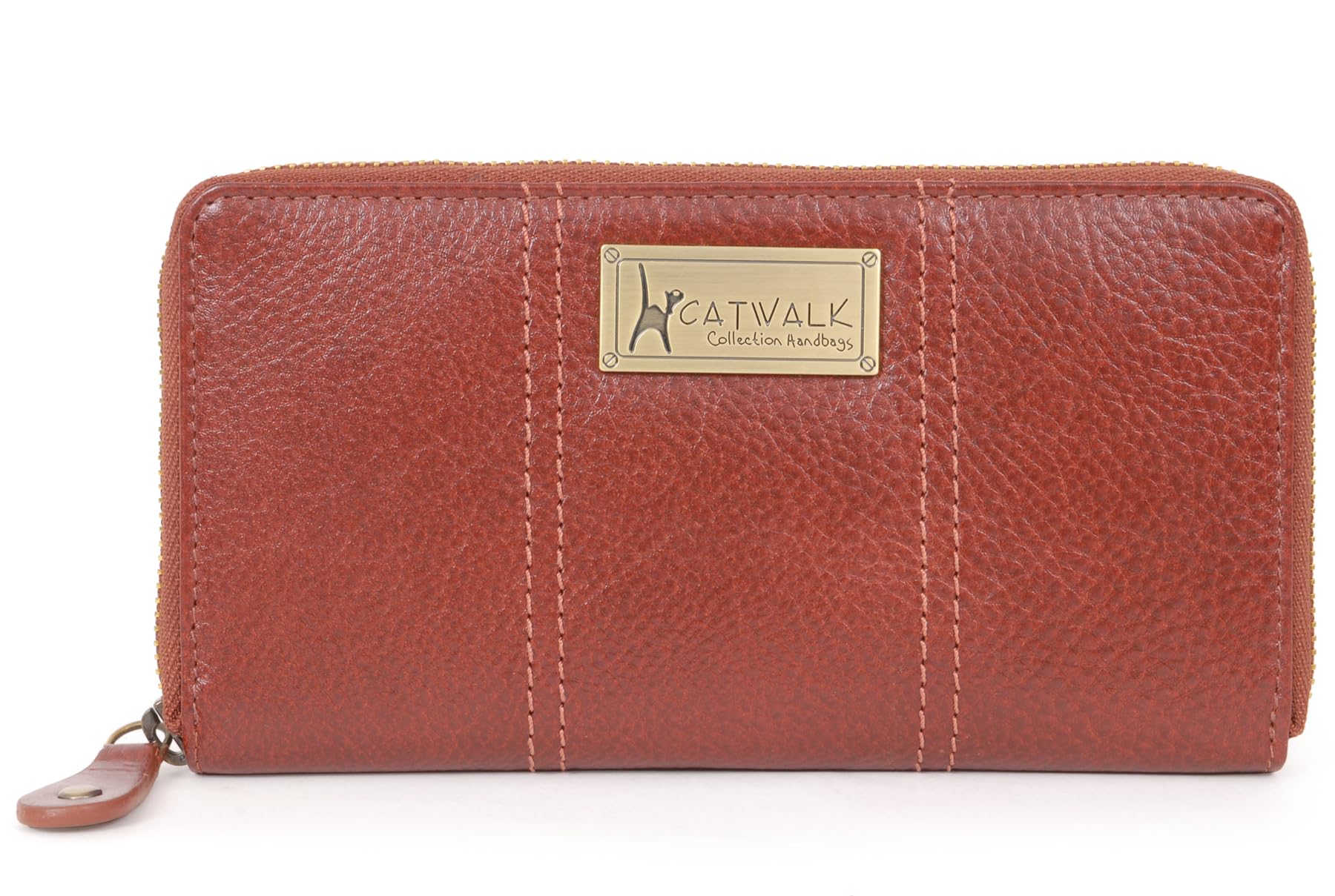 Catwalk Collection Handbags - Ladies Medium Leather Purse - Women's Wallet with 8 Card Slots & Coin Pocket - RFID Protection - Gallery - Tan