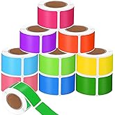 Outus 1000 Pcs Rectangular Colored Sticker Labels Rolls 10 Bright Color 0.75 x 1.57 Inch Classroom Removable Self Sticky Folder Labels for Boxes Folders Office