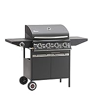  Gas-Grillstation Landmann XXL schwarz Edelstahl 5-flammig 4+1 Gas Brenner Garten ✔ Rollen ✔ Deckel ✔ Seitentische beidseitig ✔ Ablagefläche ✔ eckig ✔ rollbar ✔ stehend grillen ✔ Grillen mit Gas ✔ mit Station ✔ mit Rädern 
