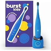 Burst Kids &amp; Toddlers Electric Toothbrush (Blue) | Soft Bristles | Two Minute Timer | Rechargeable Battery | Easy-Grip Silicone Handle | 2 Modes for Healthy Smiles | Ages 3+