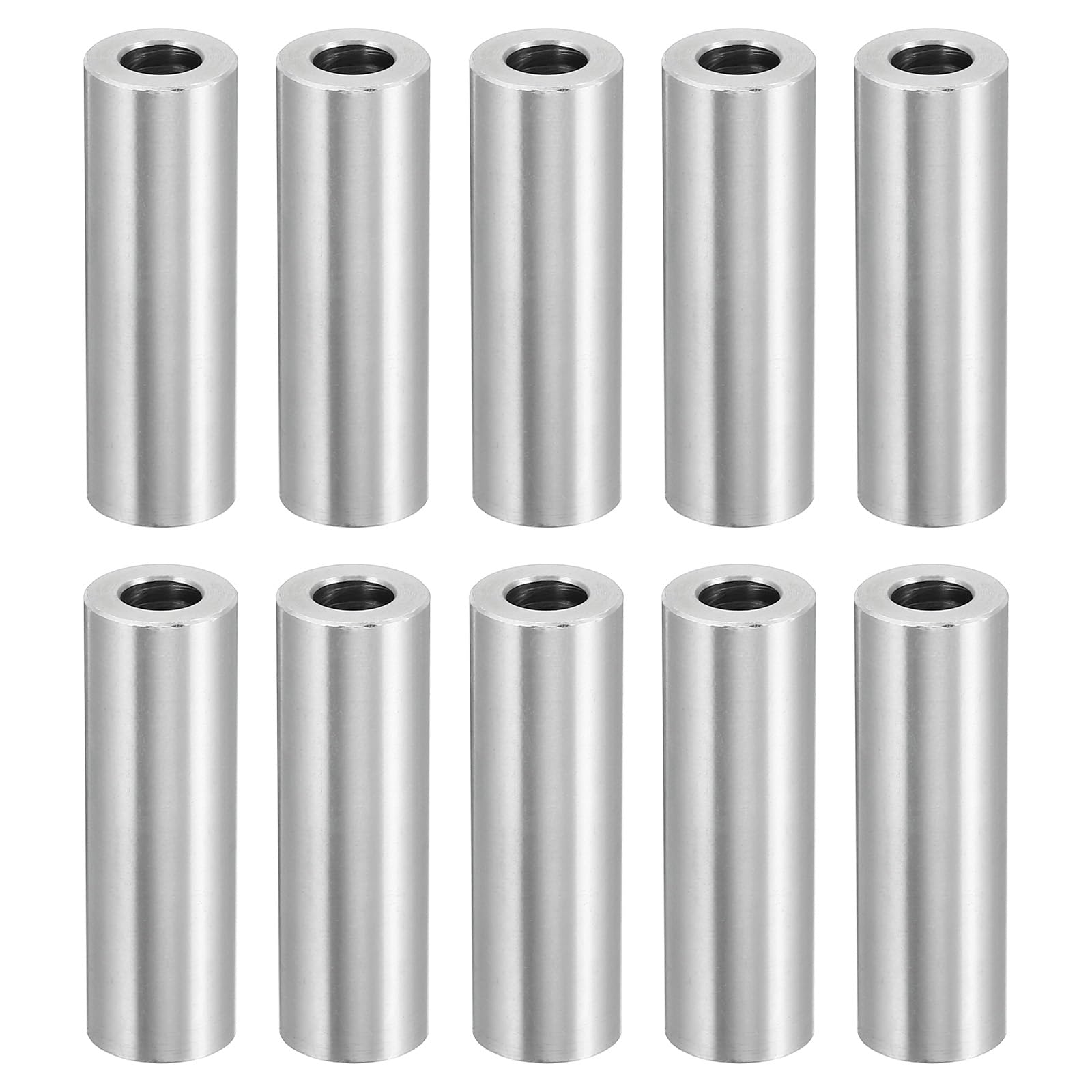 PATIKIL M6 Aluminum Spacers, 10 Pcs Metal Spacer Aluminum 6.2mm ID x 12mm OD x 38.1mm L Aluminum Spacer 1/4in ID Screw Standoff Fit Round for 1/4" or M6 Screw Bolts