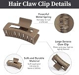 Somnr 3 PCS Claw Hair Clips Rectangle 3.4 in ABS Anti Slip Matte view 2