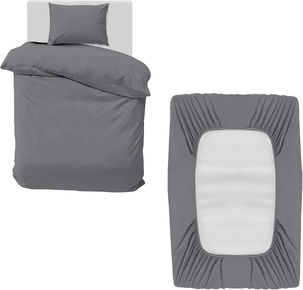 Moonlight20015 Single Bedding Set 3 Piece Duvet Cover Grey Microfiber