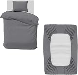 Moonlight20015 Single Bedding Set 3 Piece Duvet Cover Grey Microfiber