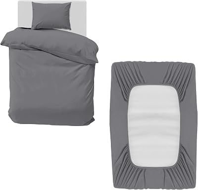 Moonlight20015 Single Bedding Set 3 Piece Duvet Cover Grey Microfiber