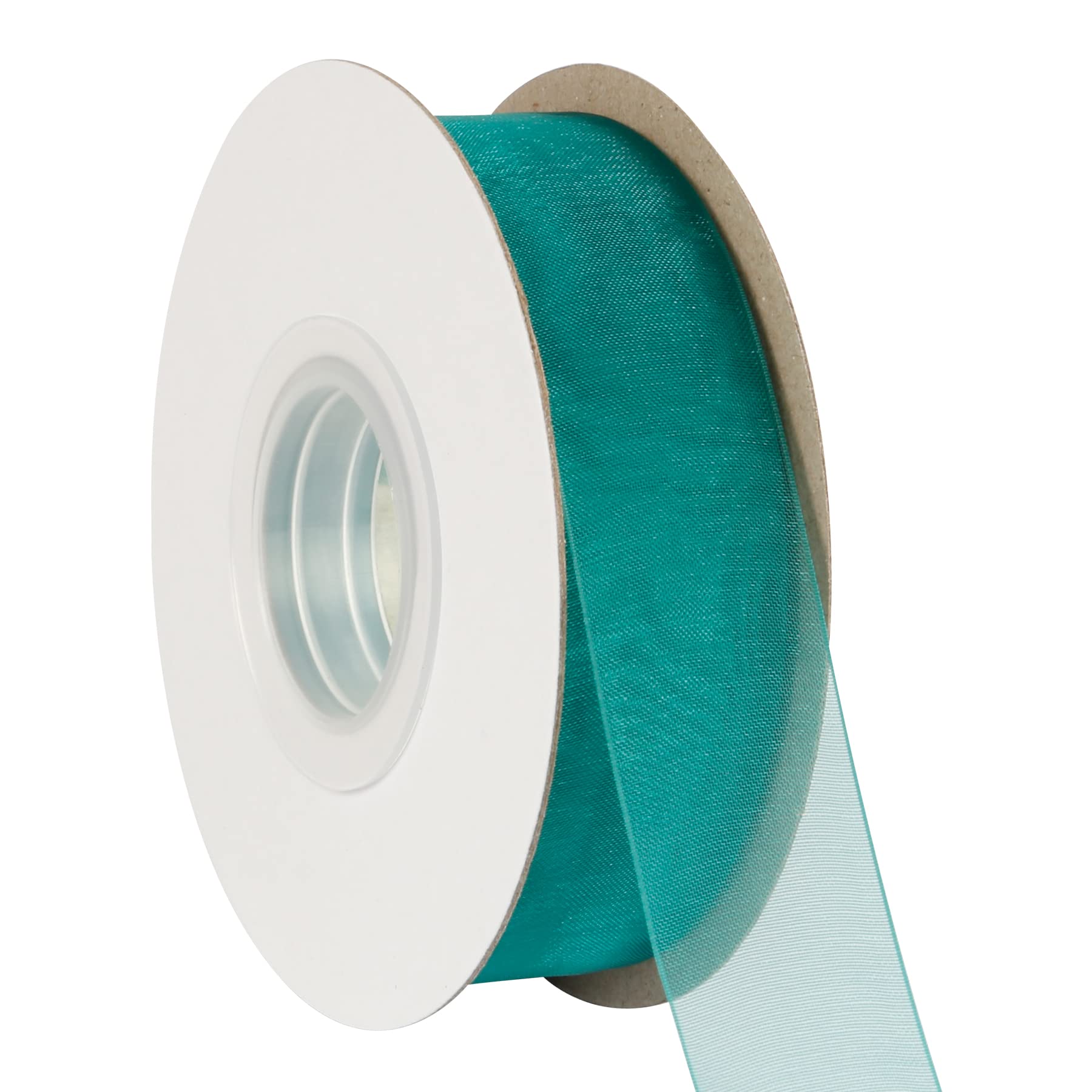 AVANAVA 25mm Wide Sheer Organza Ribbon Multi-Colors for Gift Wrapping Bouquet Wedding Decoration Floral Arrangement - 45 Meters (Mallard)