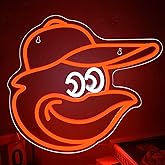 Baseball Neon Sign for Wall Decor Oriol Baseball Neon Light Baseball Sport Led Neon Sign for Man Cave,Boys'Room,Club,Pub,Birthday Christmas Signs for Sports Fans,Man,Boys,Size 13.9 * 13.2inch(FMXD184)