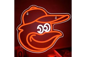 FTMGGDG Baseball Neon Sign for Wall Decor Oriol Baseball Neon Light Baseball Sport Led Neon Sign for Man Cave,Boys'Room,Club,Pub,Birthday Christmas Signs for Sports Fans,Man,Boys,Size 13.9 * 13.2inch(FMXD184)