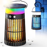 Solar Bug Zapper Lantern, w/Flame Light &amp; RGB Light, 4200V Mosquito Zapper | Waterproof, Auto Mode, USB-C Rechargeable Design, 1/2 Acre Coverage, Ideal for Outdoor Indoor Patio Yard Camping Garden Pool