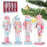 IMIKEYA Christmas Nutcracker Figure: 4PCS Wooden Nutcracker Hanging Christmas Nutcrackers Ornament Decoration Nutcrackers Ornament Xmas Decor Xmas Tree Ornaments Set