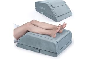 OasisSpace Double Leg Elevation Pillows for After Surgery, Injuries or Rest,Leg Memory Foam Leg Pillow with Velvet Washable Cover for Post-Surgery, Swelling & Comfort
