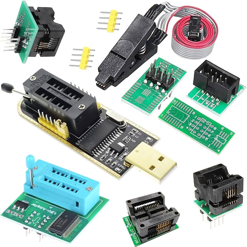 DAOKAI CH341A USB Programmer SOP8 SOIC8 1.8V Adapter Clip Test Socket Kit