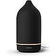 Vitruvi Stone Diffuser, Ceramic Ultrasonic Essential Oil Diffuser for Aromatherapy | Ceramic Diffuser, Diffusers for Home, Oil Diffuser, Room Decor | Black, 90ml Capacity