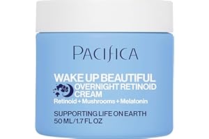 Pacifica Wake Up Beautiful Retinoid Night Cream – Overnight Anti-Aging Moisturizer with Hyaluronic Acid & Melatonin, Reduces Wrinkles & Fine Lines, Hydrating and Gentle for Dry or Mature Skin, Vegan
