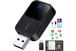 Ketliyaze 2 in 1 Wireless Android Auto and Carplay Wireless Adapter, USB/Type-C Plug and Play, New Button Function for Quick 