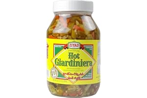 Ziyad Giardiniera Hot Mediterranean Peppers Mix, Chicago, Great on Sandwiches and Egg Salads, Pizza, Italian Beef! 32 oz