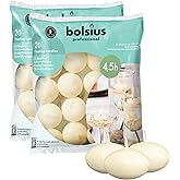 Bolsius Unscented Floating Candles - Set of 40 Ivory Floating Candles 1.3/4 inch - Elegant Burning Candles - Candles Nice Smo