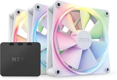 NZXT F120 RGB Fans RF-R12TF-W1 Triple Pack with Controller White 120mm