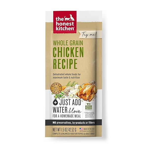THE HONEST KITCHEN, WHOLE GRAIN CHICKEN RECIPE DEHYDRATED DOG FOOD, 1.5 OUNCE
