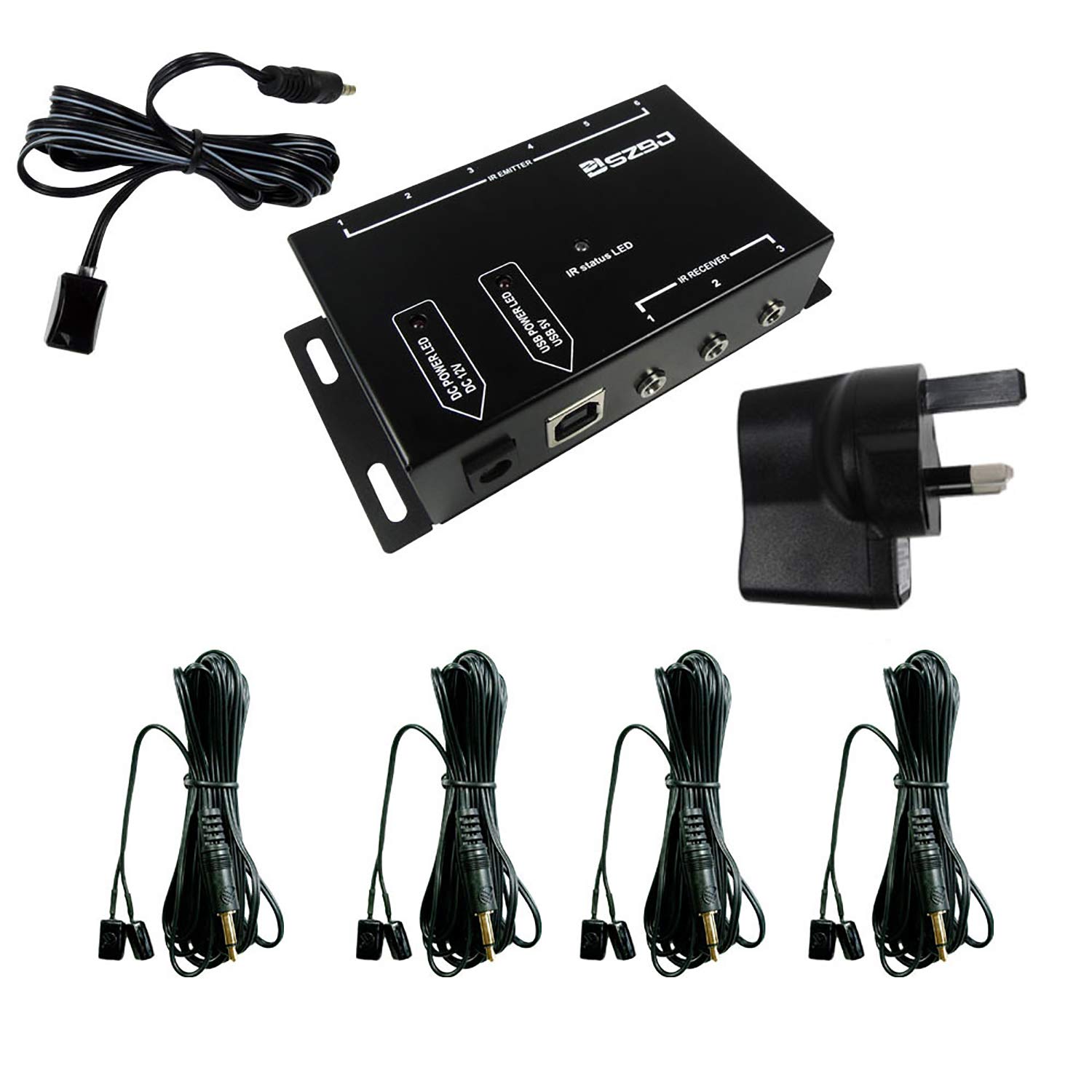 SZBJ IR Extender,IR Repeater Kit Infrared Remote 1 Receiver 8 Emitters Control Kit BJ108