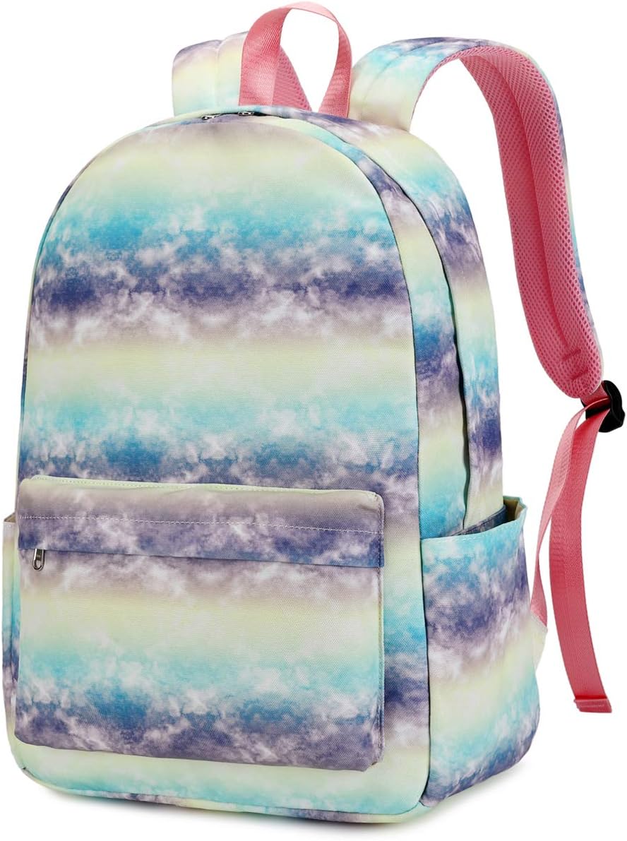 CAMTOP Girls Backpack for School Kids Bookbag Water Resistant College Tie Dye Backpack (Y878-tie dye 1)