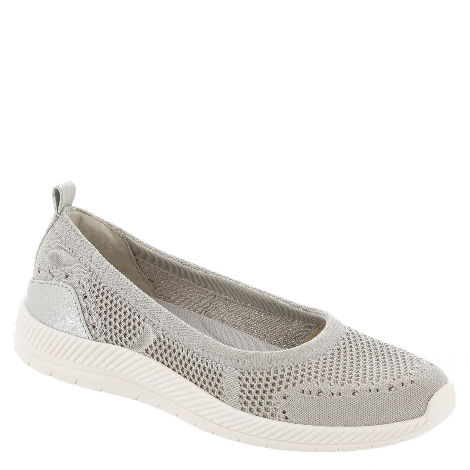 Easy Spirit Glitz Women’s Slip On, 10 2A(N) US, Light Grey-Silver-Taupe