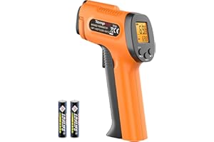 ThermoPro TP30 Infrared Thermometer Gun, Non Contact Temperature Gun with Adjustable Emissivity, Laser Thermometer Gun for Co