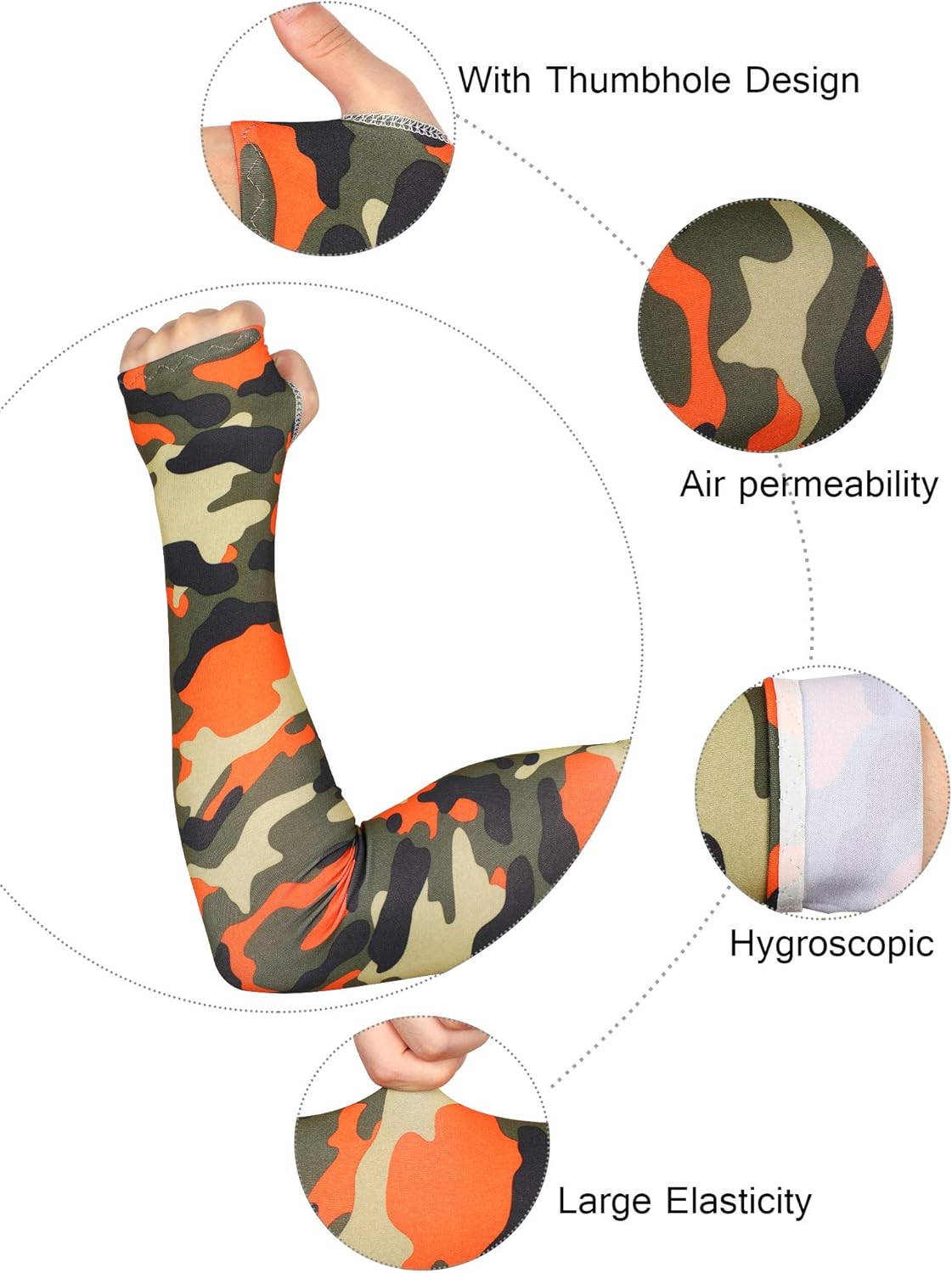 Bememo 10 Pairs Unisex Arm Sleeves UV Protection Arm Cover Ice Silk Sleeves Elastic Cooling Arm Sleeves for Outdoors Driving Cycling (Color Set 1) : Clothing