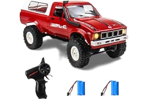 Losbenco RC Crawler 1/16 Scale RC Rock Crawler, WPL C24 All Terrain RC Car RTR 4x4 Off-Road Remote Control Trucks with LED Lights and Two Batteries for Kids and Adults