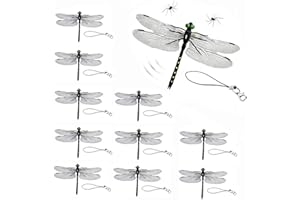 Artificial Dragonfly Bug Repellent with Clip, Realistic 3D Garden Ornament, Natural Mosquito Deterrent for Patio, Camping, Fi