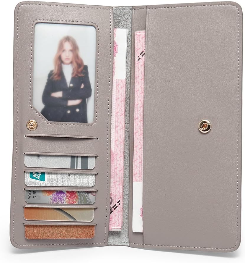 CALLAGHAN RFID Blocking Wallet for Women Slim Clutch Long Designer Checkbook Lady Credit Card Holder