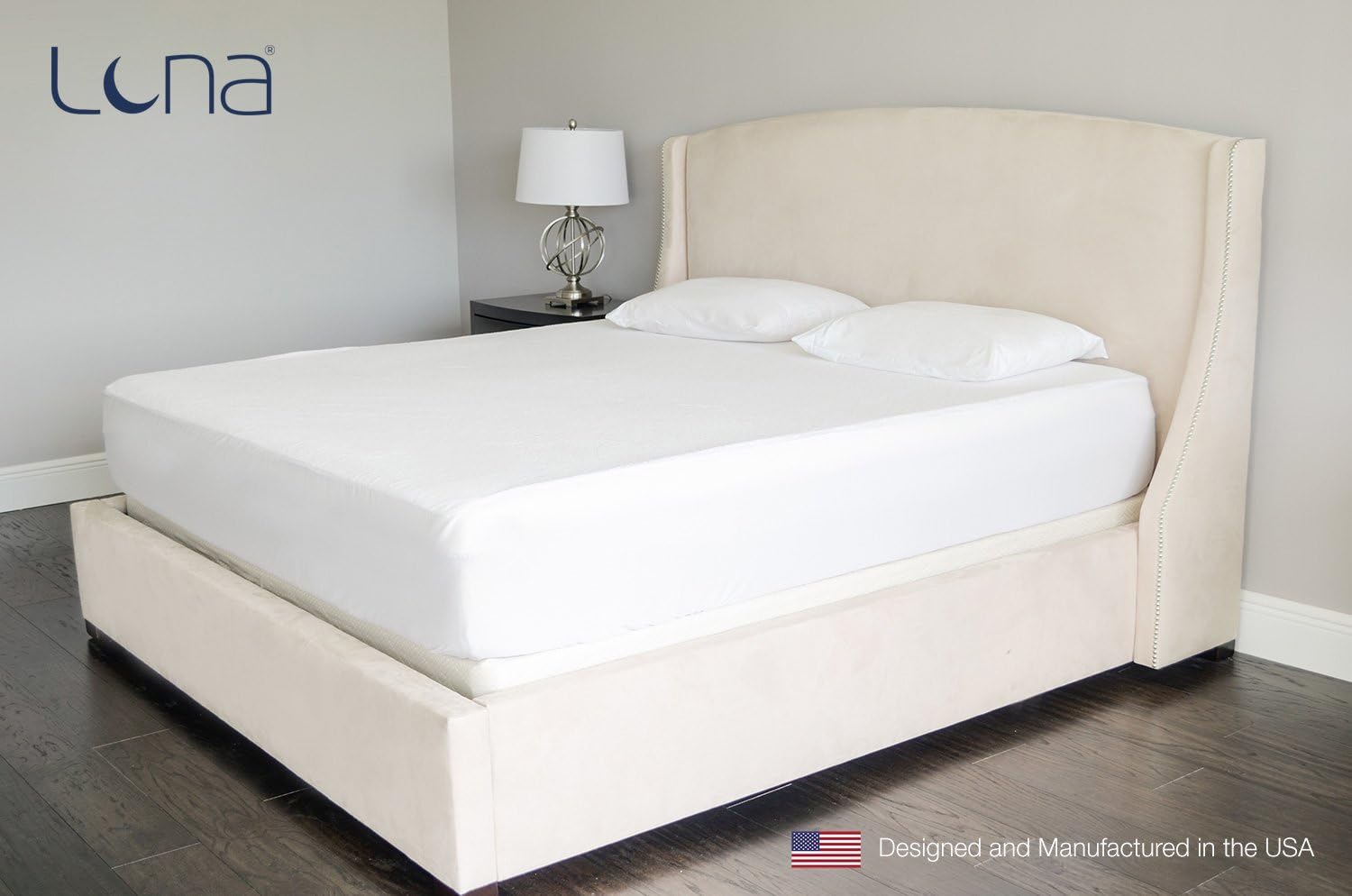 LUNA Queen Size Premium Hypoallergenic Waterproof Mattress Protector - Made in The USA - Vinyl Free: Home & Kitchen