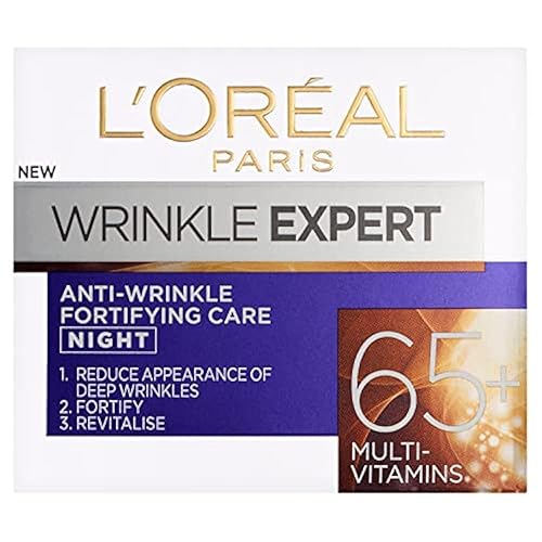 L'Oreal Paris Wrinkle Expert Anti Wrinkle 65+ Night Cream, Moisturiser Specifically Formulated to Nourish & Restore Mature Skin Overnight, Reducing appearance of wrinkles & Enhancing Firmness, 50ml