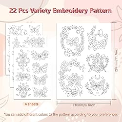 peacoblue Water Soluble Embroidery Patterns for