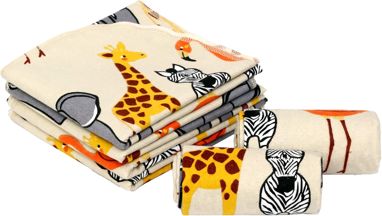 Ruvanti 6 Pack Baby Receiving Blanket. Jungle Safari 100% Cotton Flannel. Extra Large (30 X 30 Inch) Baby Blanket for Boy/Girl. Soft, Warm and Cozy Toddler Blanket for Infants, Babies and Kids.: Home & Kitchen