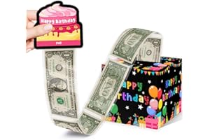 SIRJIERA Money Box for Cash Gift Birthday for Women Men, Surprise Box Gifts, Money Holder for Cash with Pull Out Card DIY Set, Fun Way Birthday Gift for Friends Loved Ones,with 35PCS Plastic Bags