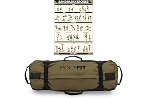 Polyfit Classic Sandbag - Heavy Duty Workout Sandbag for Fitness with 8 Gripping Handles for Sand Bag Weight Training - Multiple Colors & Sizes