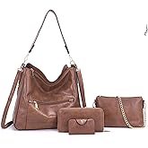 Large Crossbody Purses Set For Women Shoulder Tote Handbags Ladies Hobo Bags With Matching Wallet 4PCS