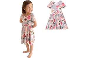Posh Peanut Girls Dresses – Soft Toddler Twirl Dress Made with Viscose from Bamboo – Fall, Spring, Summer Dresses for Girls