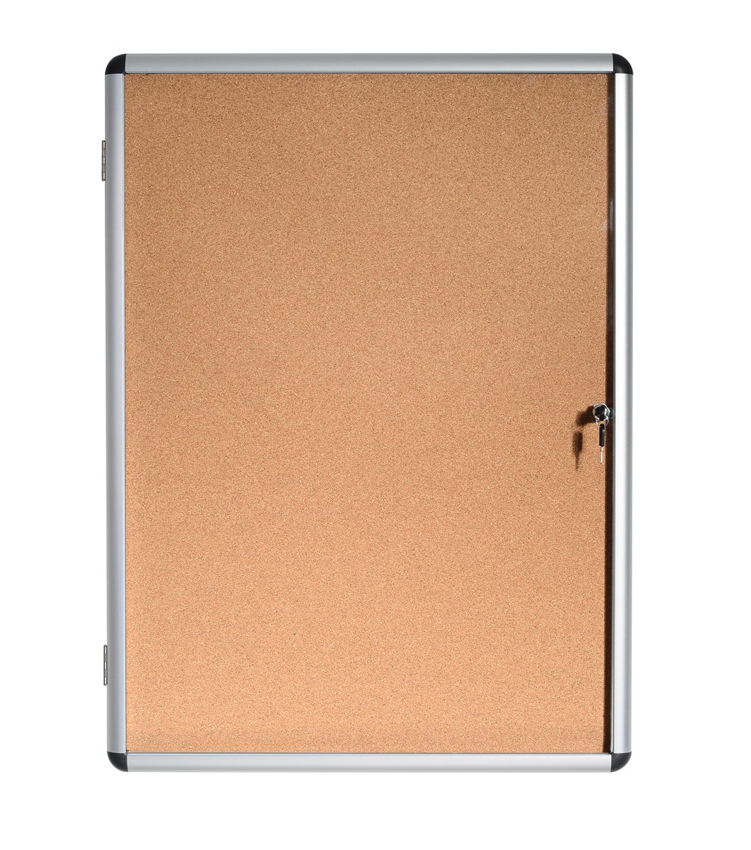 Bi-Office Display Case Enclore, Cork Surface, Acrylic Door, Aluminium Frame, 72 x 98.1 cm (9X A4)