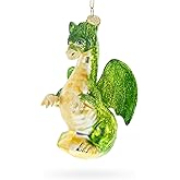 Flying Dragon Blown Glass Christmas Ornament