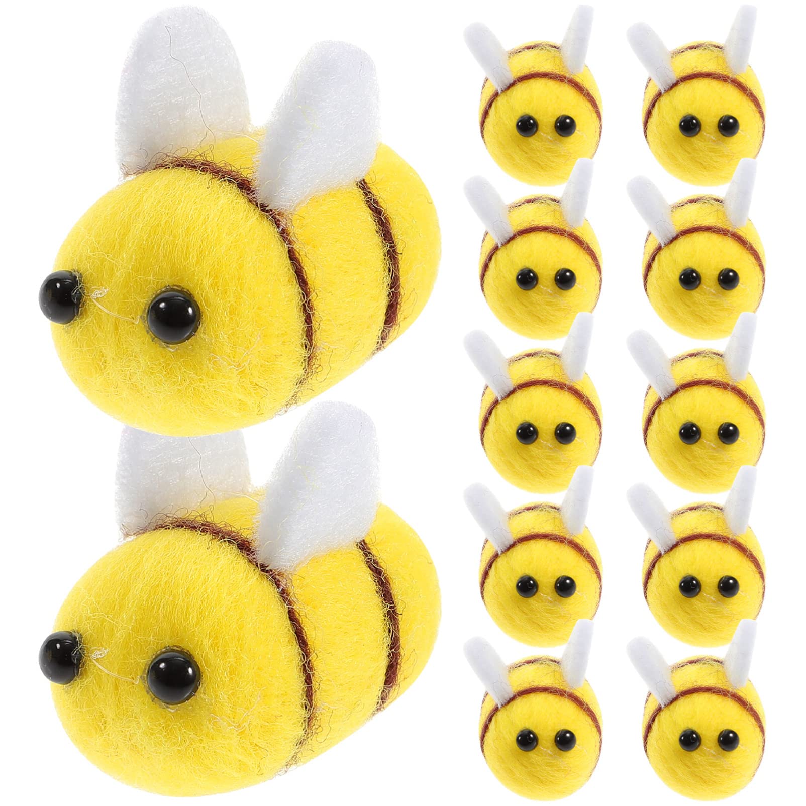 EXCEART Felt Bumble Bee Accessories 12Pcs Cute Cartoon Bee DIY Clothes Decor for Headwear Craft Supplies Handmade Party Decoration