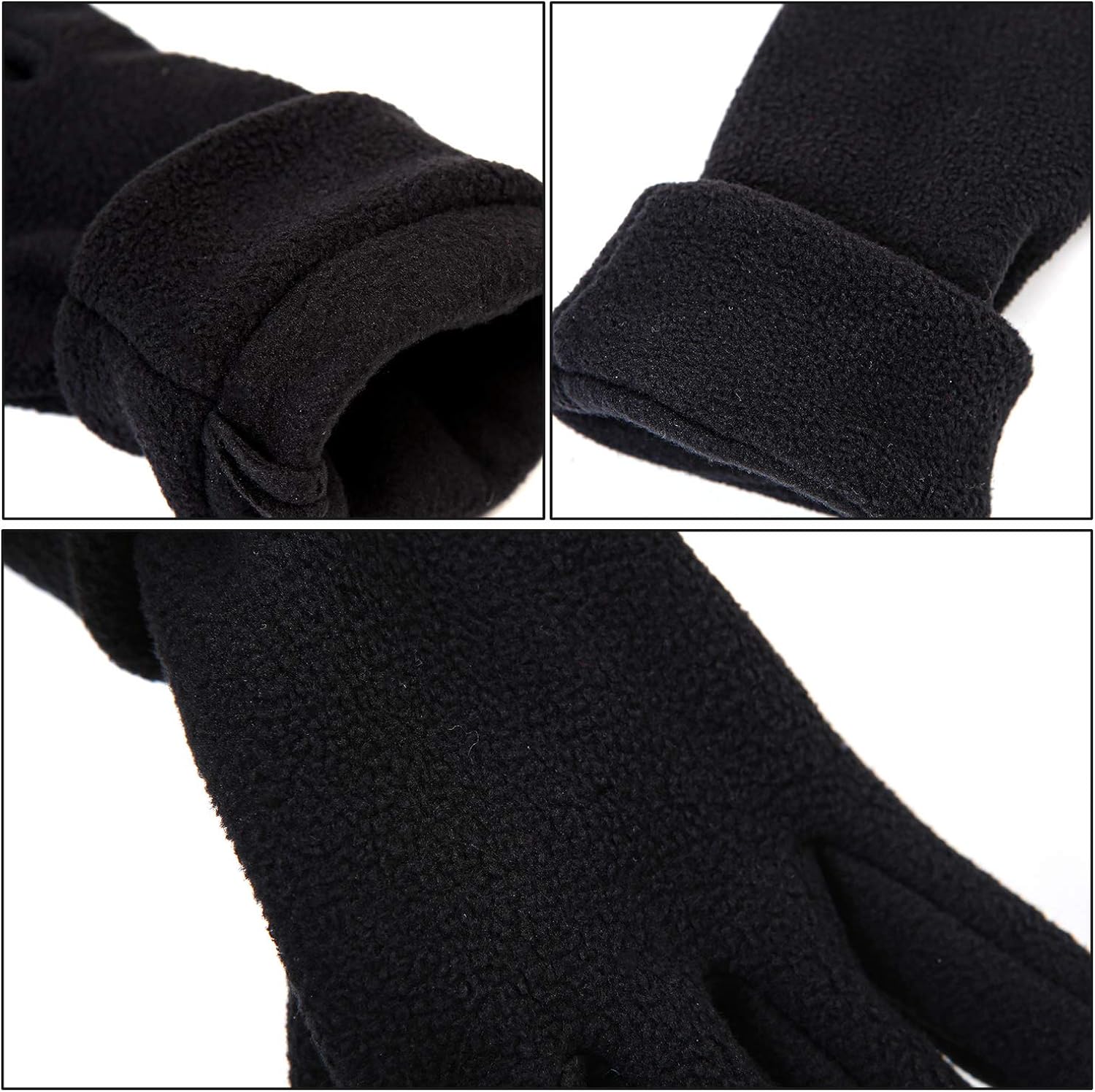 Cooraby 2 Pairs Kids Winter Gloves Warm Polar Fleece Gloves Mittens for Boys or Girls: Clothing