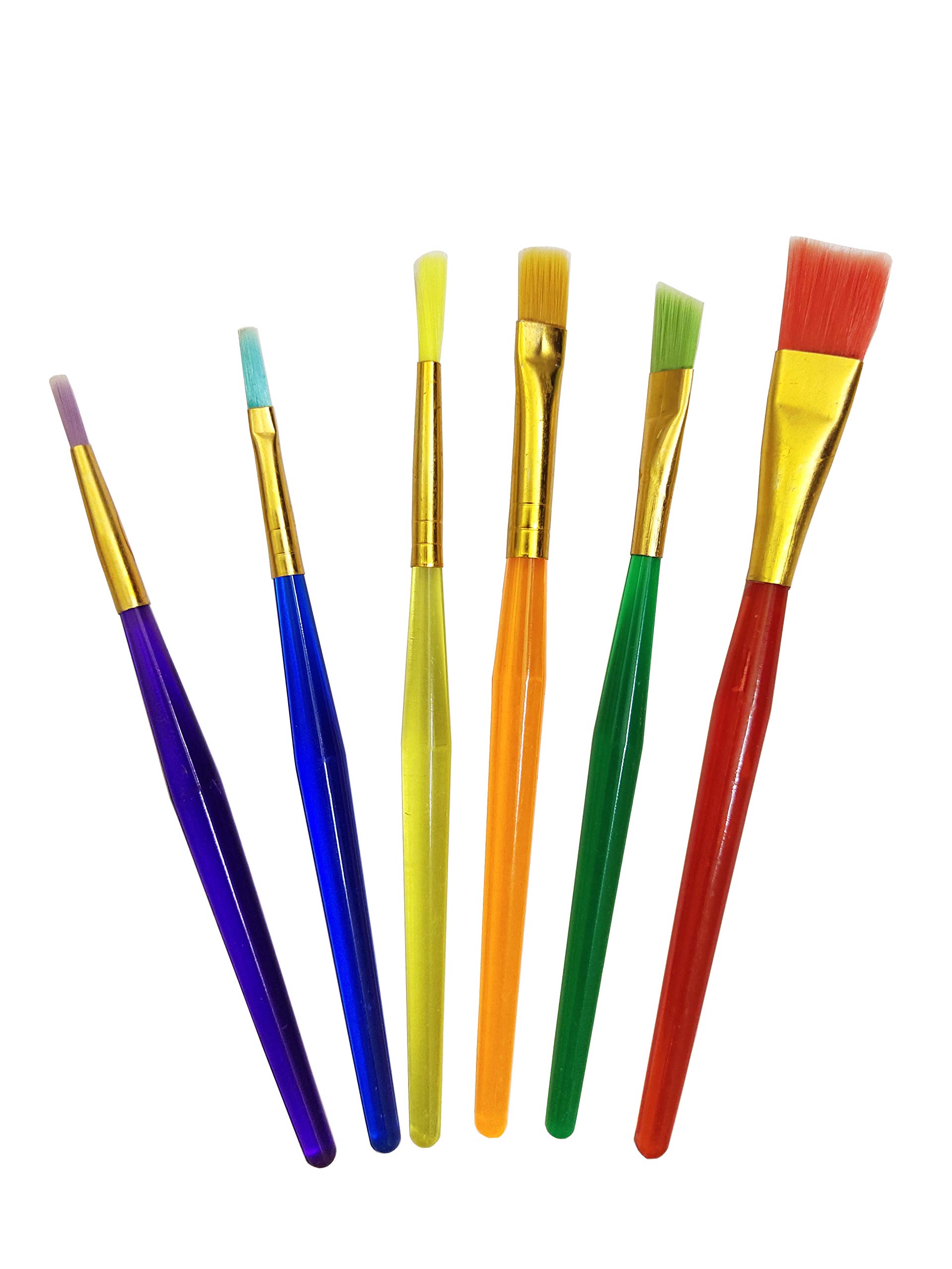 Okayji Synthetic Crafto Set of 6 Different Sizes Flat Paint Brush for