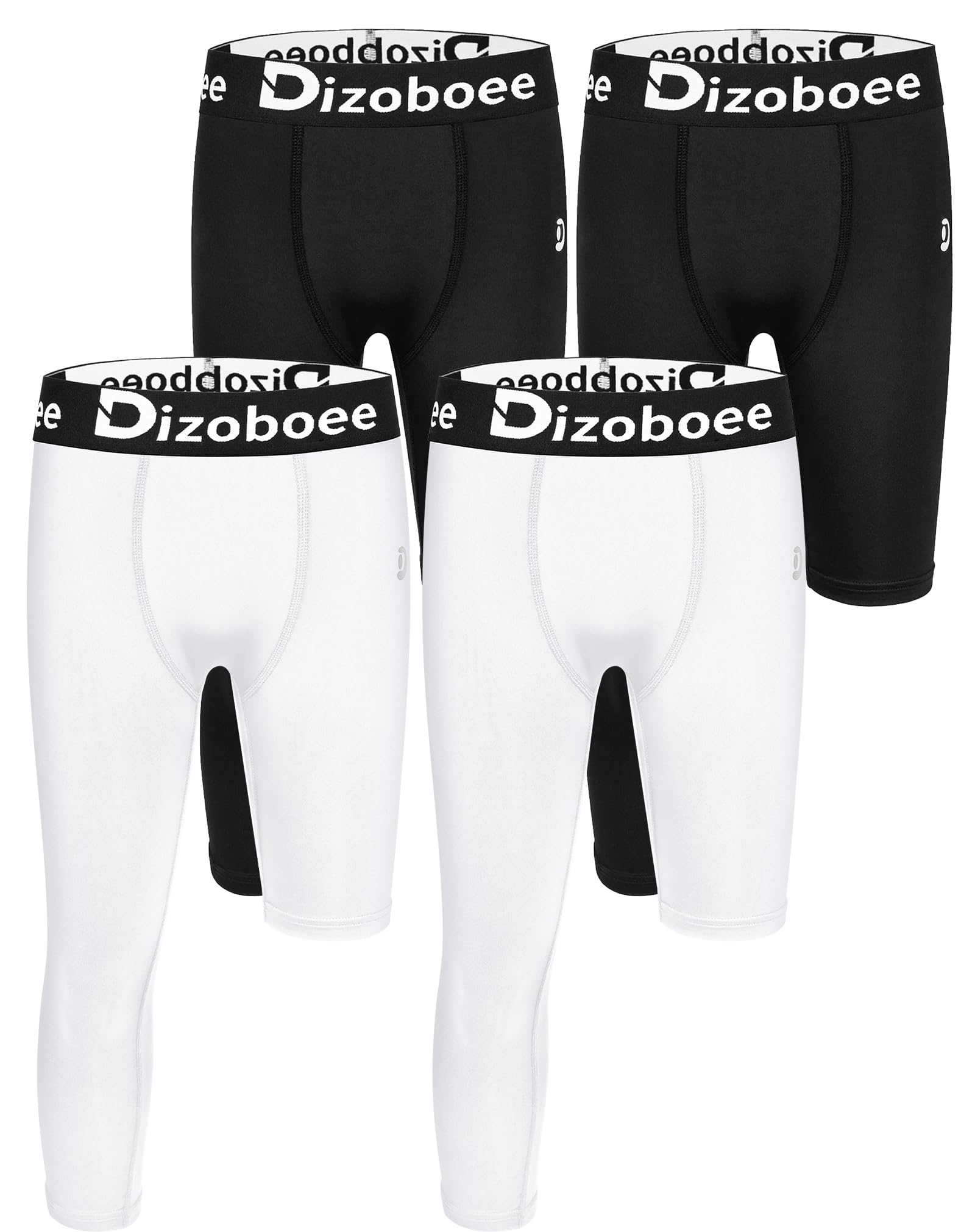 Dizoboee Youth Boys Compression Pants One Leg 3/4