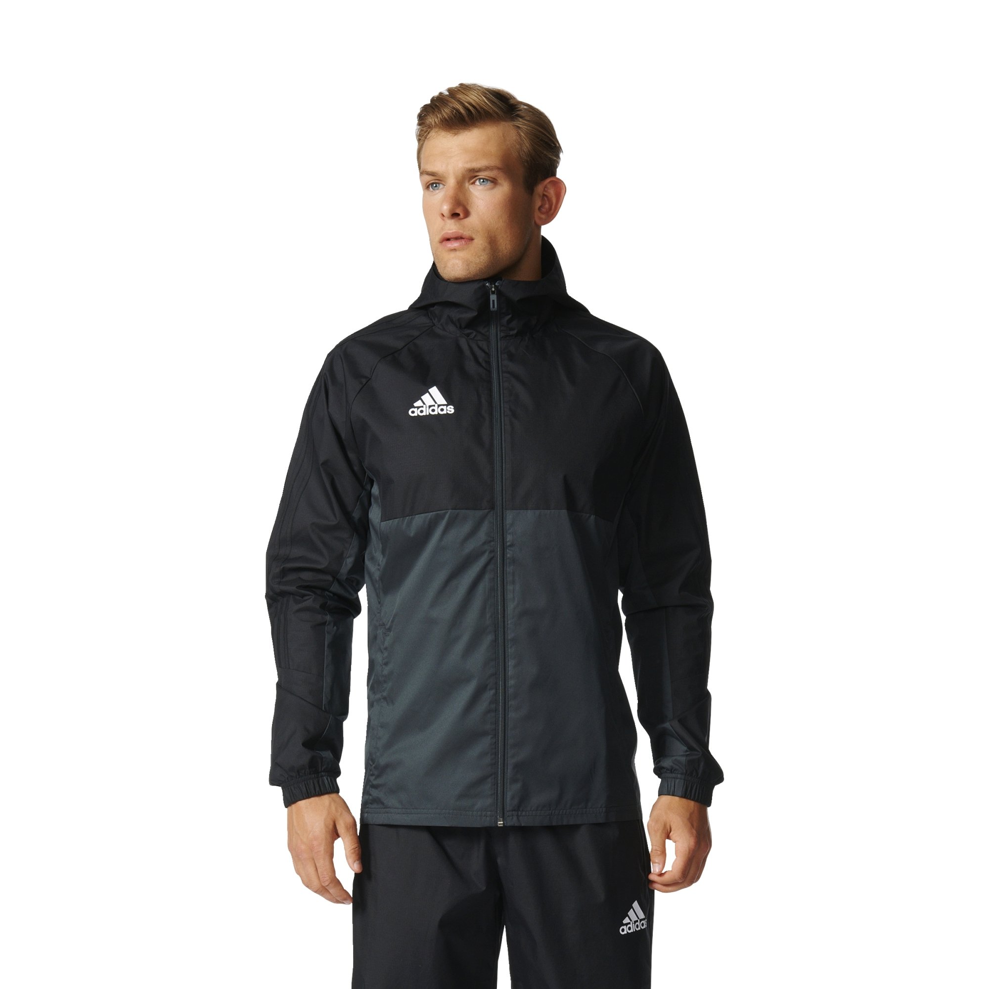 Adidas Tiro 17 Mens Soccer Rain Jacket XS BlackDark GreyWhite Homer's Coat
